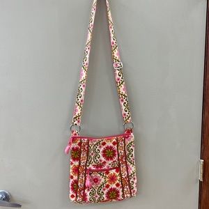 VERA BRADLEY BOHO CROSS BODY PURSE EAST WEST FLORAL FOLKLORIC PATTERN